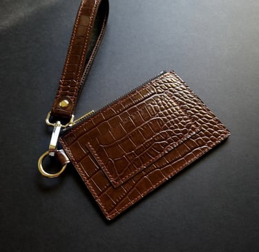 Handmade croc print card holder