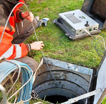 Blocked drain under sink with debris removed from pipe trap during plumbing maintenance