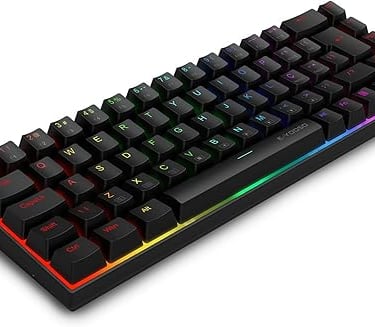 Teclado Gamer Mecânico, RGB, Switch Vermelho Hot-Swap, Anti-Ghosting, USB-C com Fio