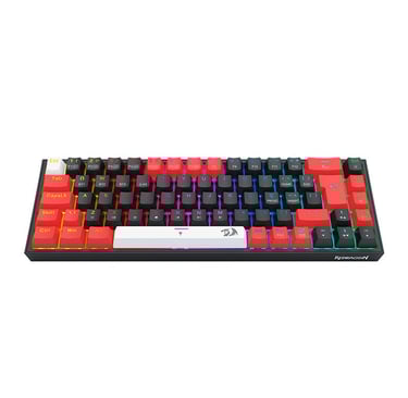 TECLADO MECANICO GAMER REDRAGON CASTOR PRO RGB PRETO E VERMELHO SWITCH MARROM