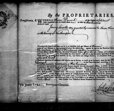 1776 Land Warrant for 300 Acres Granted to Thomas Darroch Northampton County, Pennsylvania