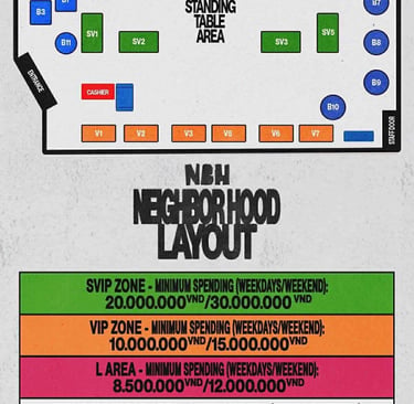 Neighborhood Saigon Nightclub Floor Plan Map Layout
