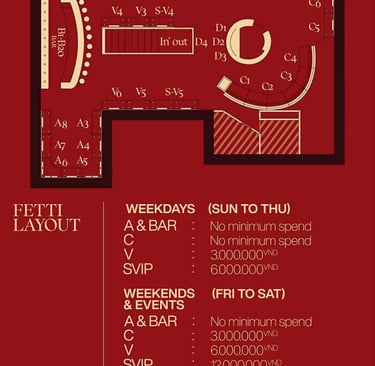 Fetti Social Club Night Club Floor Plan Map Layout