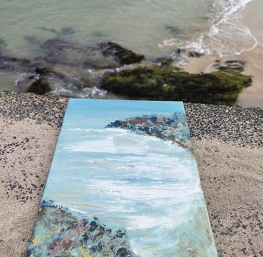 Porthgwidden Beaach, 42 x 30 cm, acrylic on canvas, £95