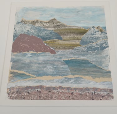 Calm Seas You Call To Me, 30 x 30 cm, collage using acrylic on paper, £75