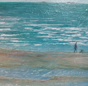 Reflections 2 at West Wittering, 20 x 20 cm, acrylic on canvas, £50