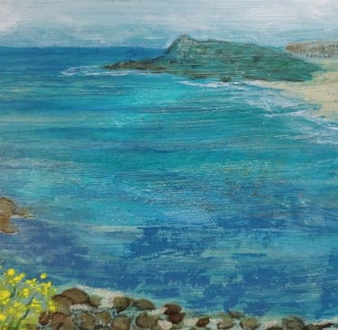 My Little Haven at St Ives, 20 x 20 cm, acrylic on wooden box panel, £50