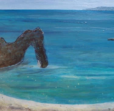 Durdle Door. Acrylic on Canvas. 20 x 20 cm. £40