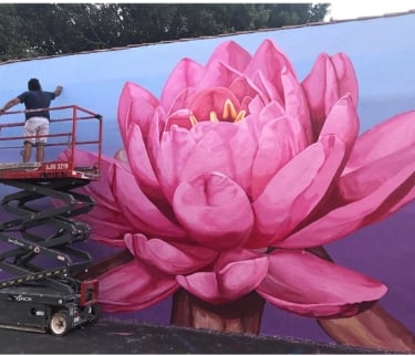 Lotus mural in Venice, CA