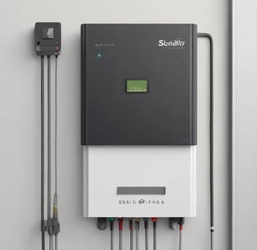 A sleek solar inverter battery unit installed in a modern Lagos facility.