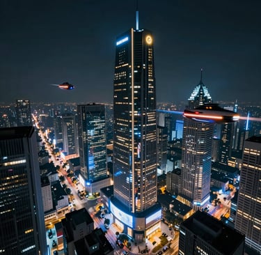 Close-up of a sleek black and green AI circuit board glowing softly in the dark.