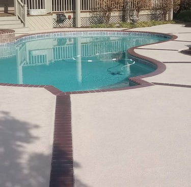 a pool with a pool and a deck