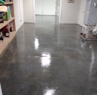 a garage floor with a garage flooring system