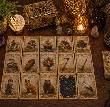tiragem baralho cigano lenormand mesa