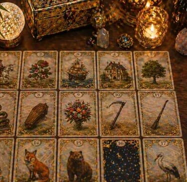 tiragem baralho cigano lenormand mesa
