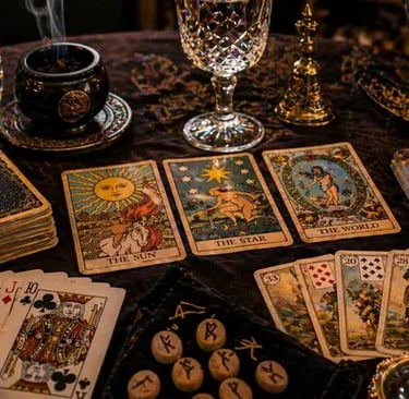 cartomante online confiável realizando leitura de tarot, runas e baralho cigano fofoqueiro