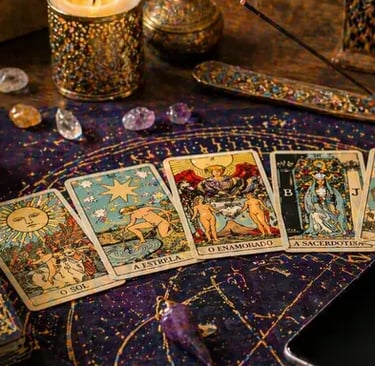 consulta cartomante online com tarot em mesa espiritual