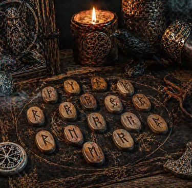 runas de odin leitura de runas na mesa