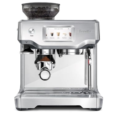 Breville Barista Touch Impress espresso machine with integrated grinder and touchscreen display.