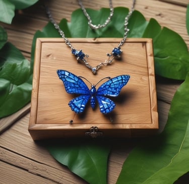An artistic shot of layered necklaces with contrasting bright colors and unique shapes.