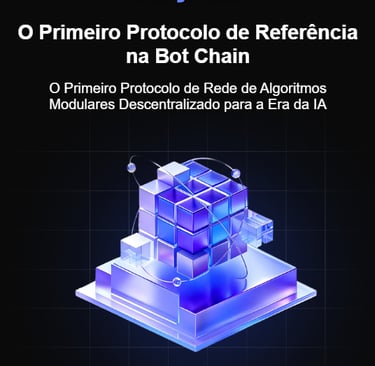 CaryPact decentralized modular algorithm network for AI era on Bot Chain platform with 3D cube graphic.
