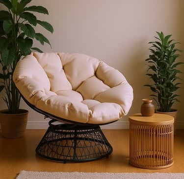 Interior decor'' Home Furnishings Wicker Papasan Chair with 360-Degree Swivel,