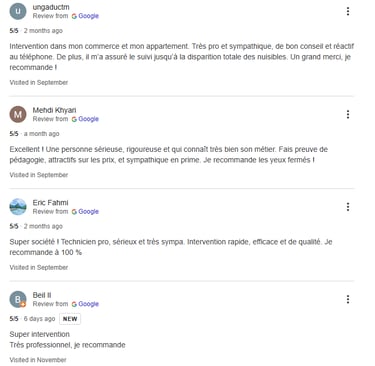 Avis client traitement nuisible 74