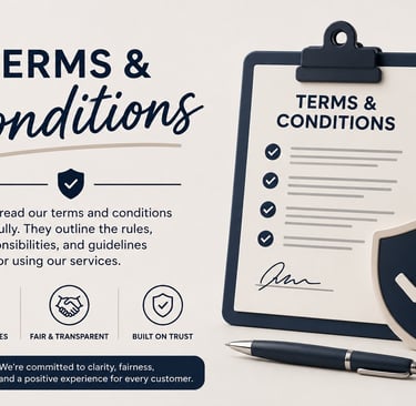 terms and conditions tan and black image