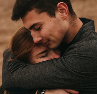 A man and woman showing love and appreciating each other