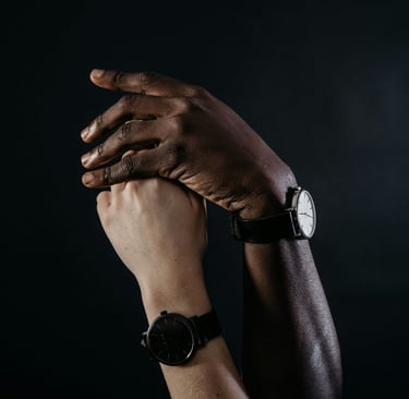 A man and woman holding hands