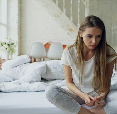 A boyfriend ignoring his girlfriend when she needs him the most.