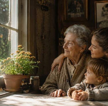 Butterflies appearing during an emotional family memory after loss