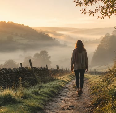 Person peacefully reflecting outdoors after emotional healing from grief