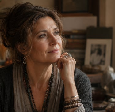 Psychic medium reflecting on spiritual signs after loss