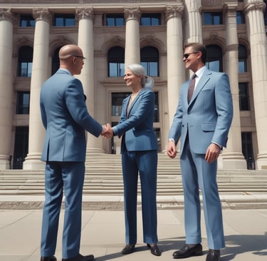 Open laptop with blank screen on a desk.