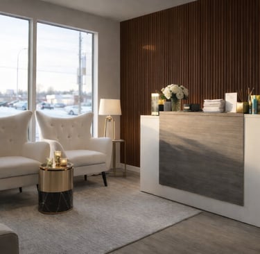 Spa reception area at Aveira Spa Calgary