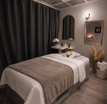 Reaxing Japanese Head Spa set up at at Aveira Spa & Wellness