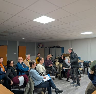 Répétition de la présentation de Groix agir ensemble à la salle Poissons