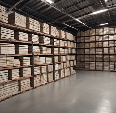 Front view of San Francisco Materiales de Construcción store with building materials displayed outside.