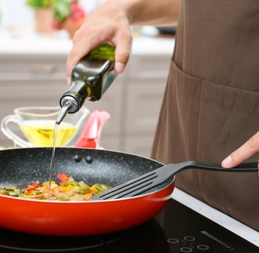 a person cooking a meal in a kitchen