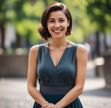 woman wearing black crew-neck shirt