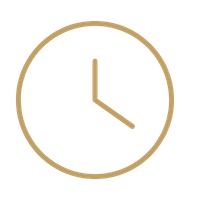 Elegant gold clock icon showing four o'clock on a black background for time management concepts.