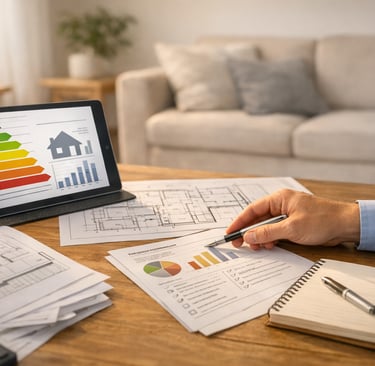 „Energieberater erklärt Energieeffizienz‑Analyse und Maßnahmen im Wohnraum.“