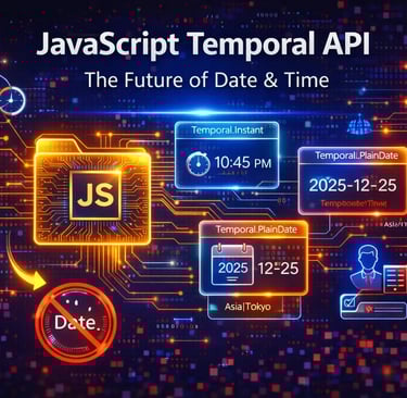 A futuristic digital illustration explaining JavaScript execution context, featuring a glowing JavaS