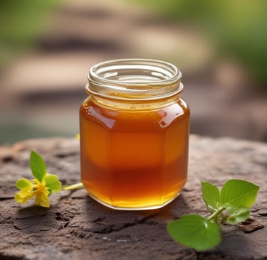 A smiling woman holding a basket of fresh dry fruits and herbs in a sunlit kitchen with earthy tones.