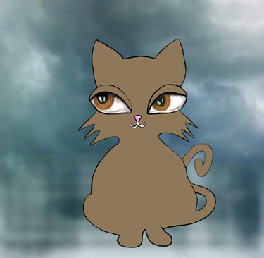 Contemporary artist Eve Hennessa Hawa Cat collectible fine art print