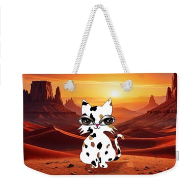 Hawa Cat tote bag artist art desert character art
