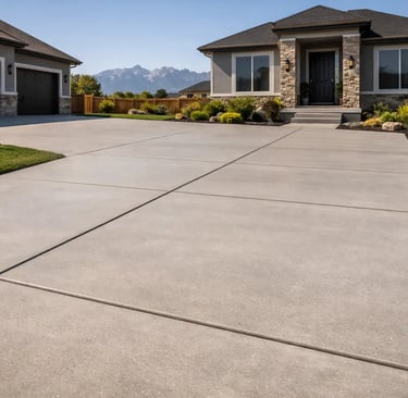newly installed smooth concrete RV Pads in Lehi home