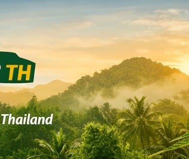GreenChillLifeTH banner showing cannabis plant and Thai landscape symbolizing legal cannabis products and delivery in Thailan