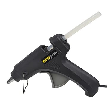 Mini hot melt glue stick in a Stanley glue gun